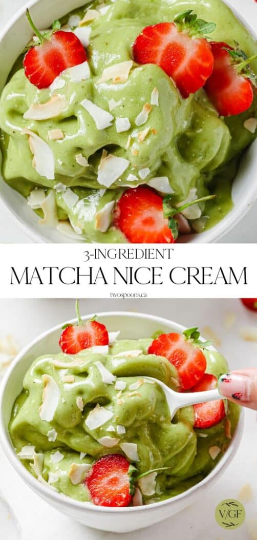 Pin this matcha nice cream recipe on Pinterest using this pin