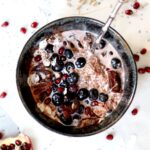 Chocolate Chia Overnight Oats with Blueberry and Dates