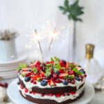 Vegan Chocolate Cake with Berries and Whipped Cream