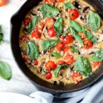 Polenta Frittata with Mushroom, Tomato and Basil