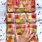 Rhubarb Lattice Cheesecake Squares