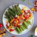 Charred Asparagus with Mango-Tomato Salsa