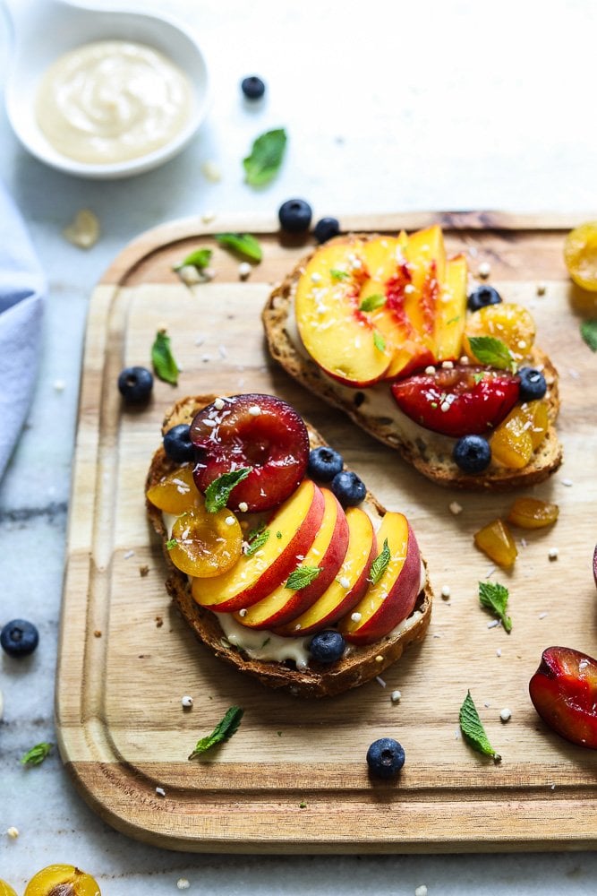 Stone Fruit Toasties with Coconut Almond Spread-image