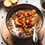 fried apple almond butter porridge