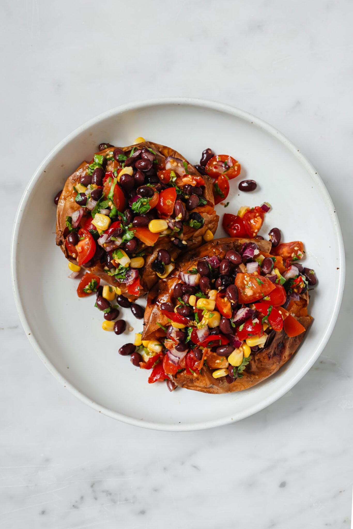 Black Bean Stuffed Sweet Potatoes (Vegan) Two Spoons