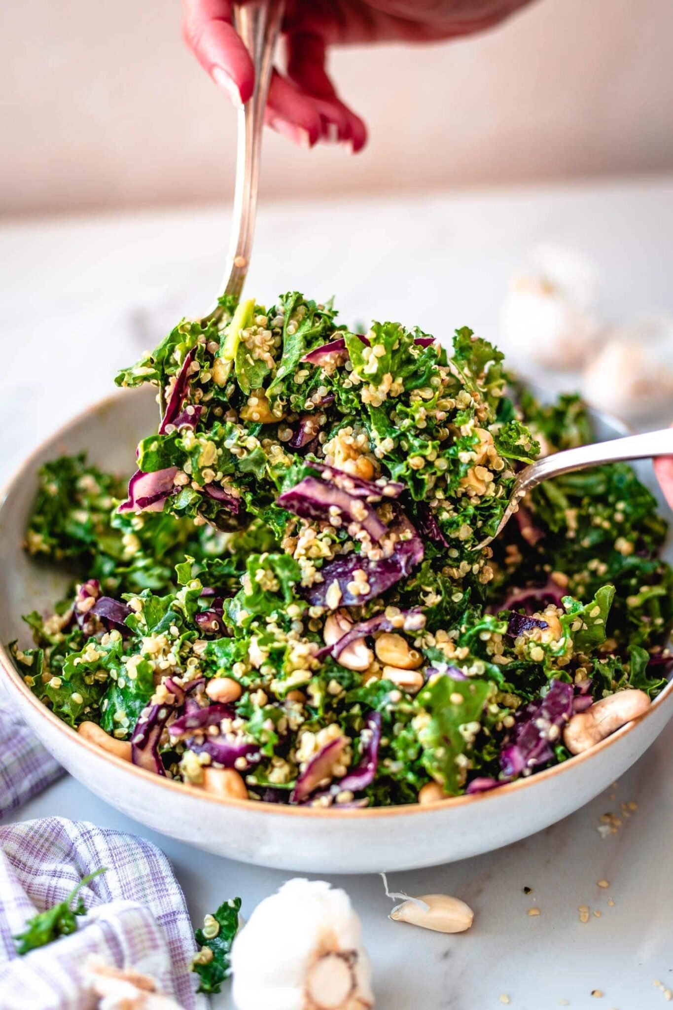 Kale and Quinoa Salad Recipe | Vegan + Healthy | Two Spoons