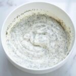 vegan ranch dressing in a white bowl