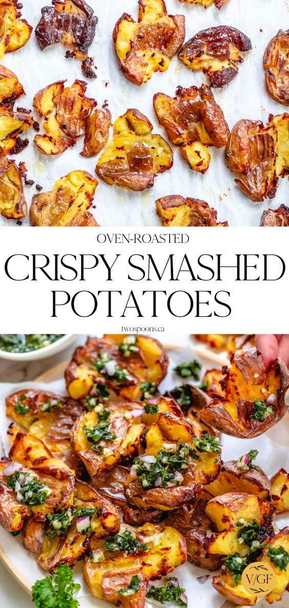 4-Ingredient Crispy Smashed Potatoes (Vegan) - Two Spoons