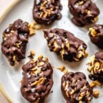 Chocolate Covered Stuffed Dates with Peanut Butter