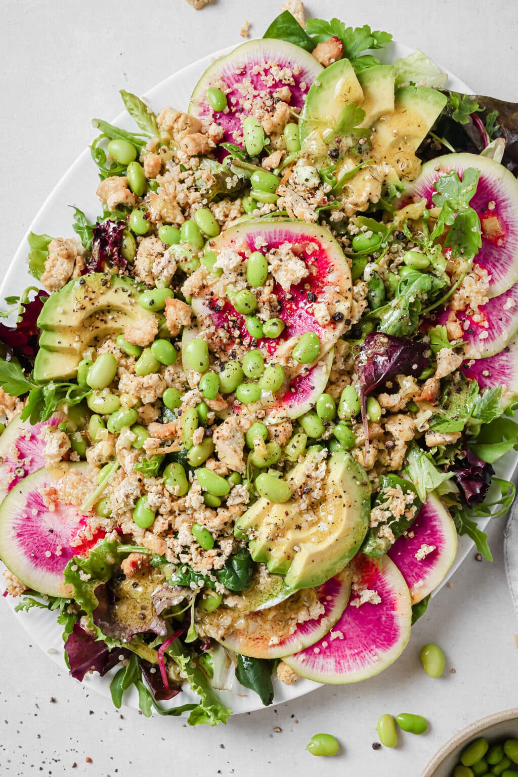Spring Mix Salad with Lemon Baked Tofu Two Spoons