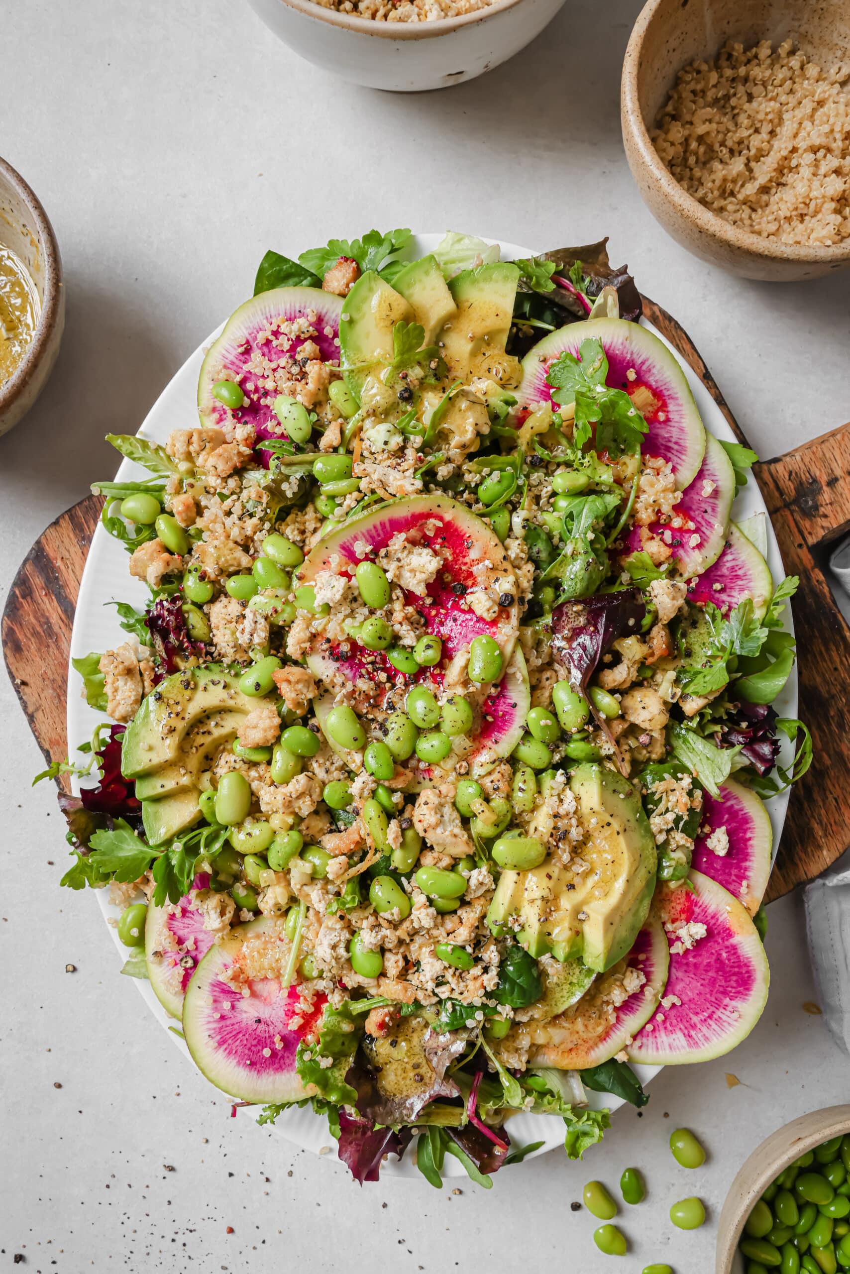 Spring Mix Salad with Lemon Baked Tofu-image