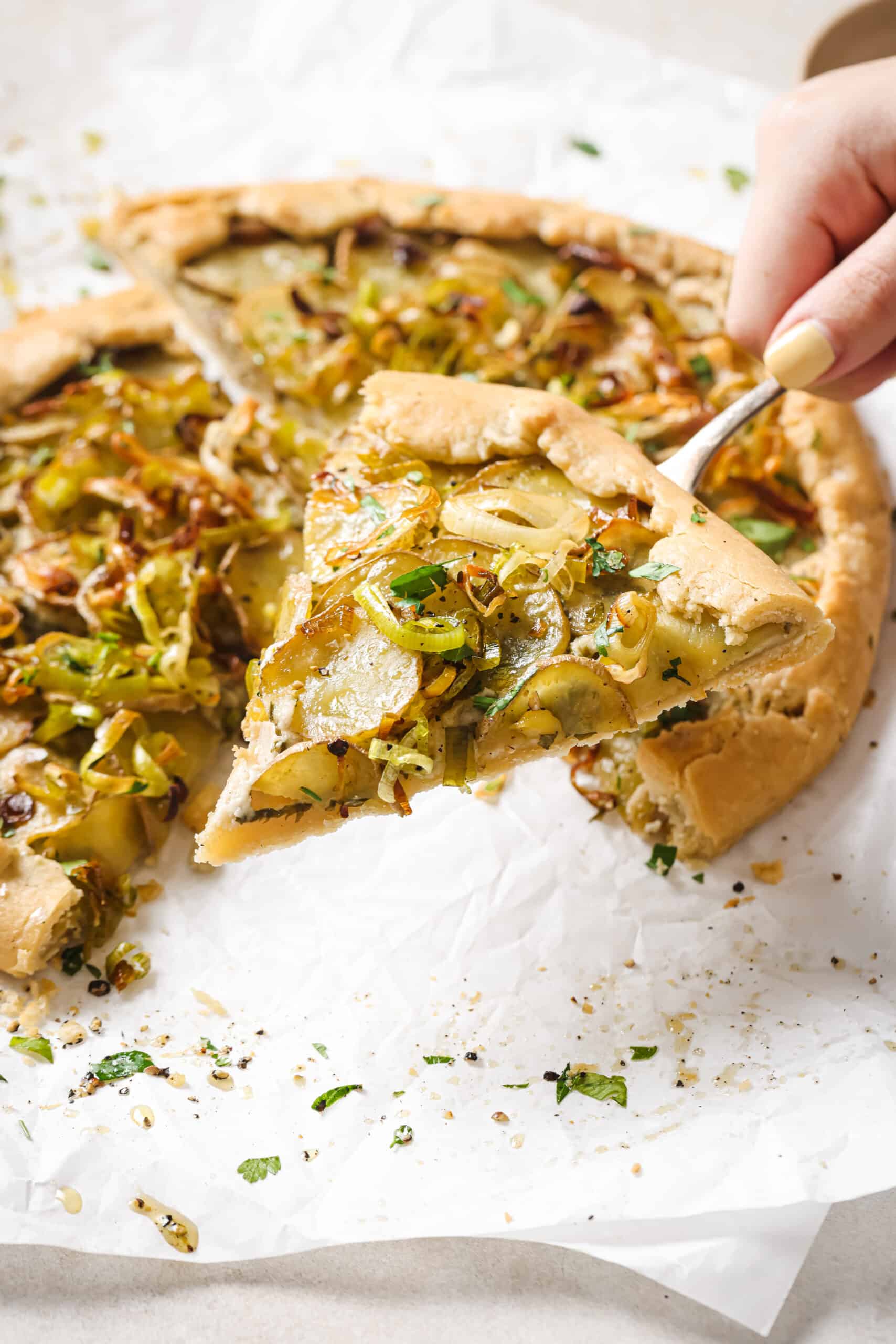 Savoury Leek and Potato Galette (vegan) Two Spoons
