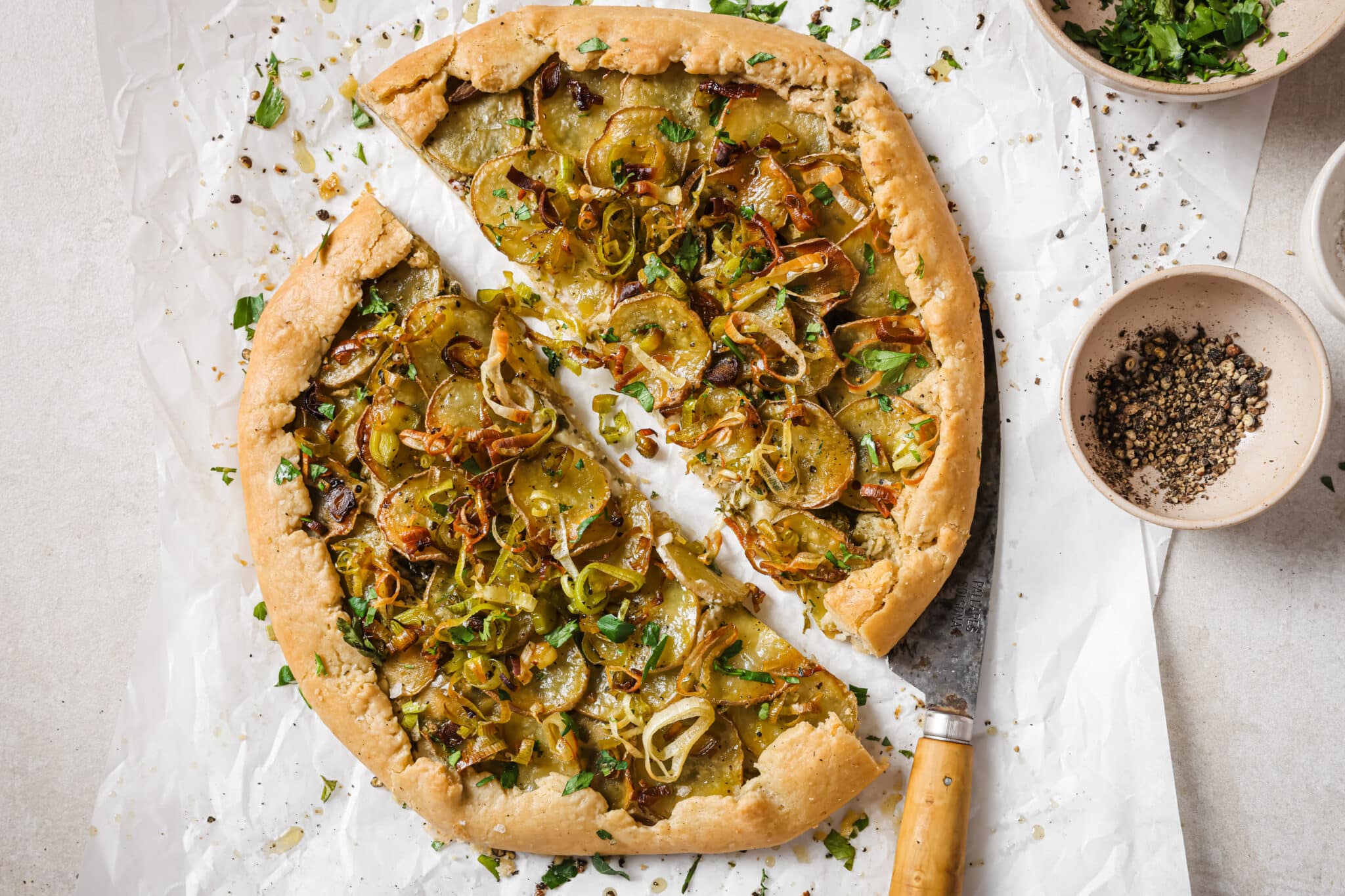 Savoury Leek and Potato Galette (vegan) Two Spoons