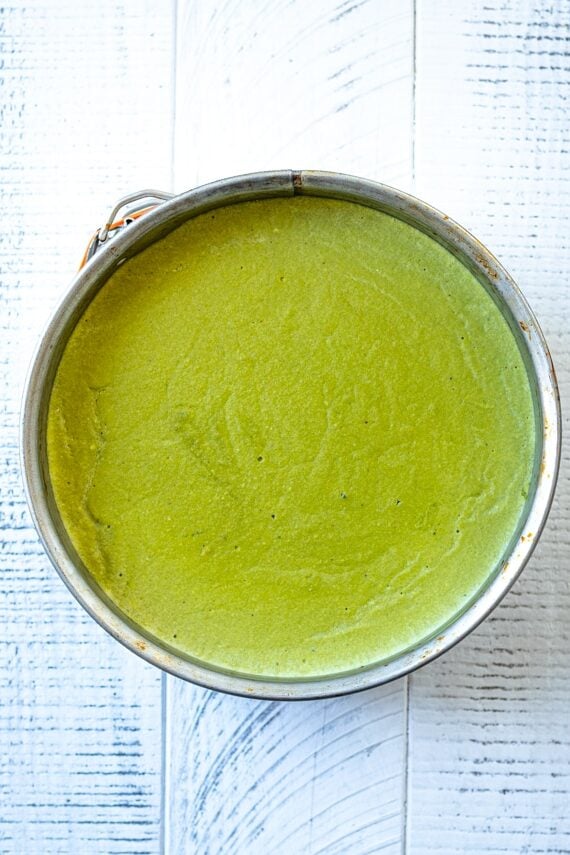 chilled matcha cheesecake