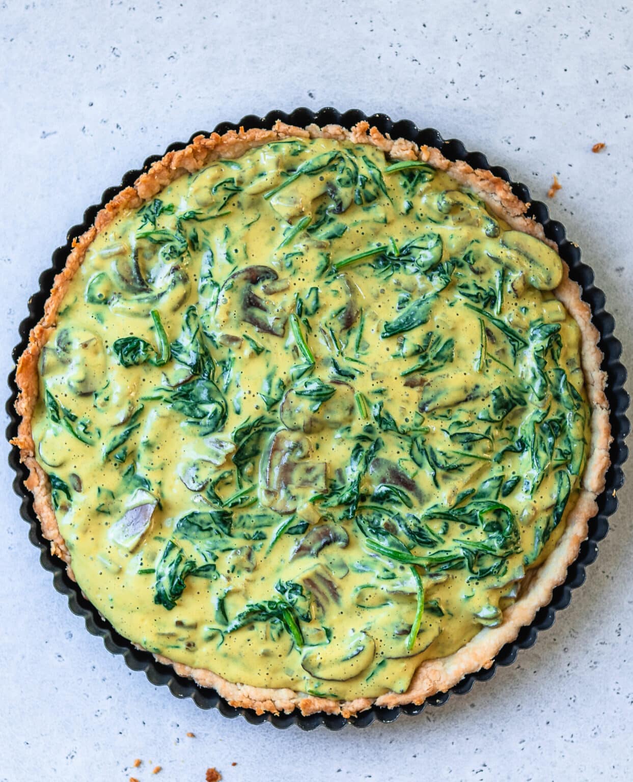 Best Vegan Quiche with Mushroom and Spinach - Two Spoons