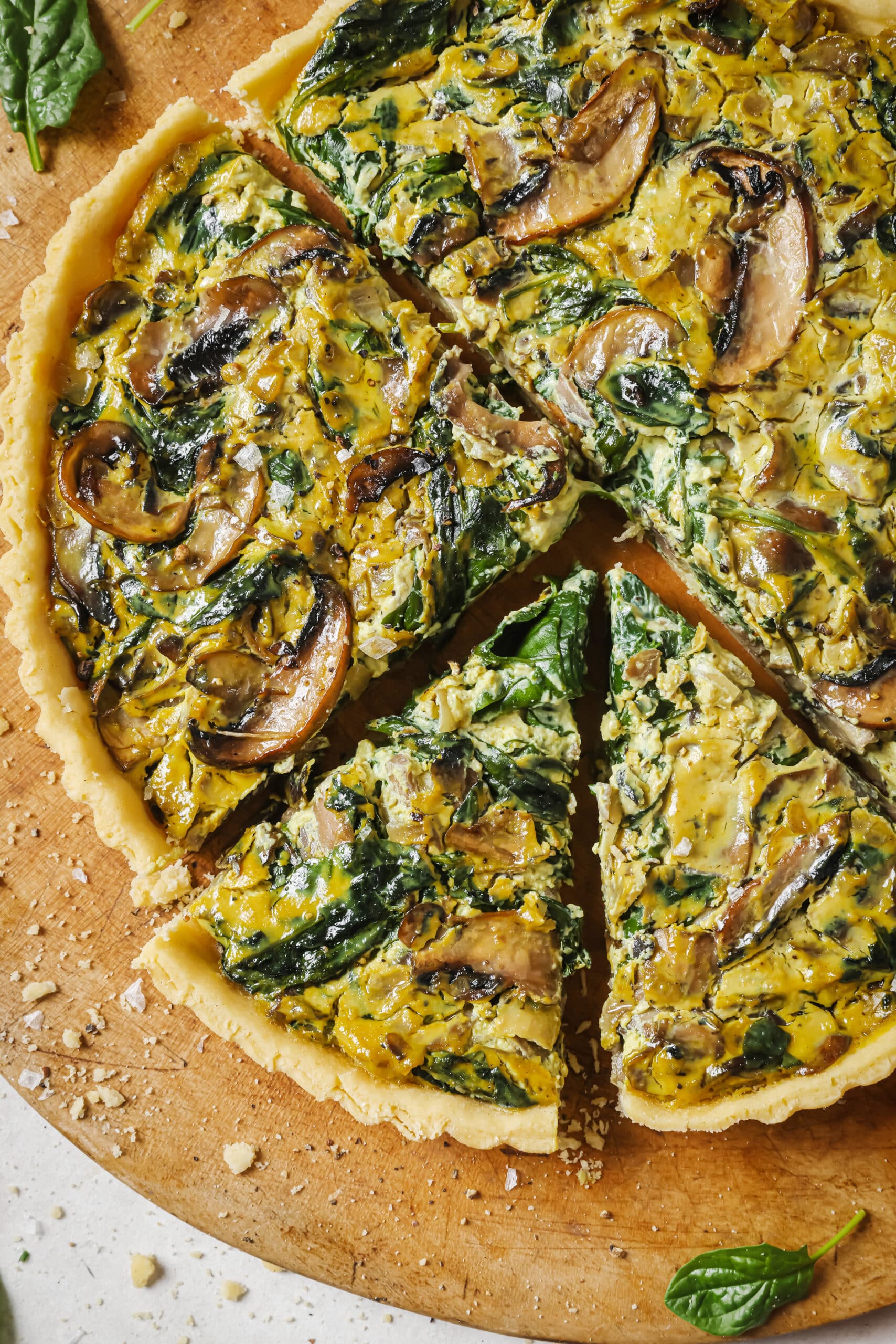 Vegan Quiche with Mushroom and Spinach-image