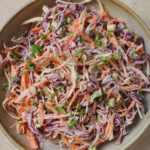 vegan coleslaw in a grew bowl ready to be served