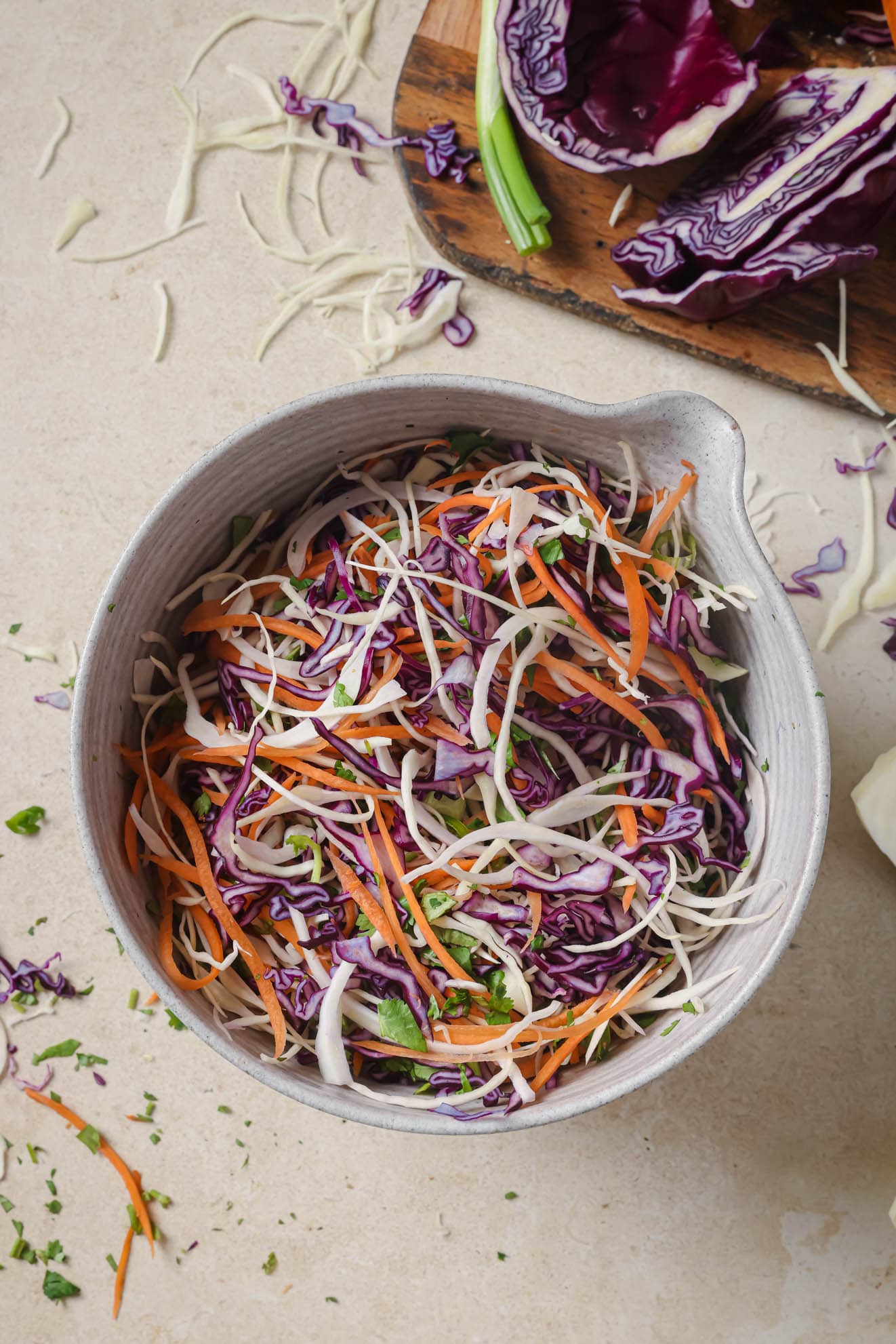 10-Minute Red Cabbage and Carrot Coleslaw (Vegan) - Two Spoons