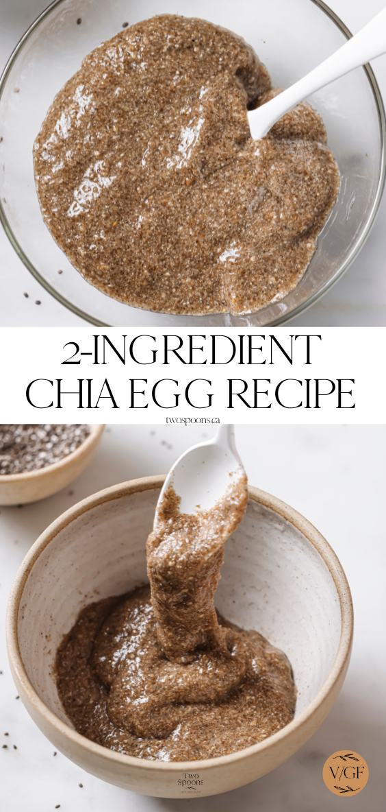 Chia Seed Egg in 10 minutes (1:1 egg replacer) - Two Spoons