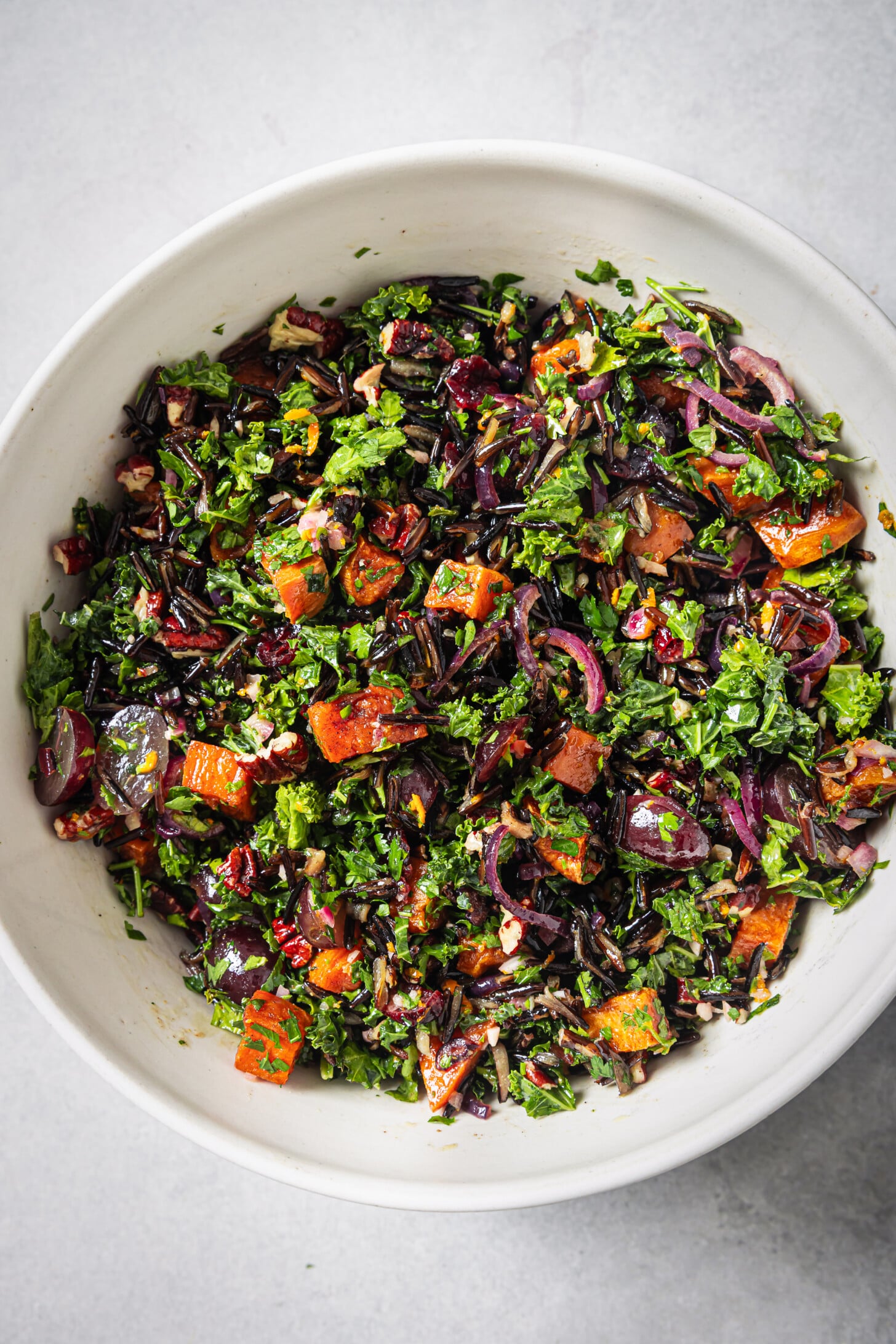 Crispy Wild Rice Salad with Kale and Sweet Potato