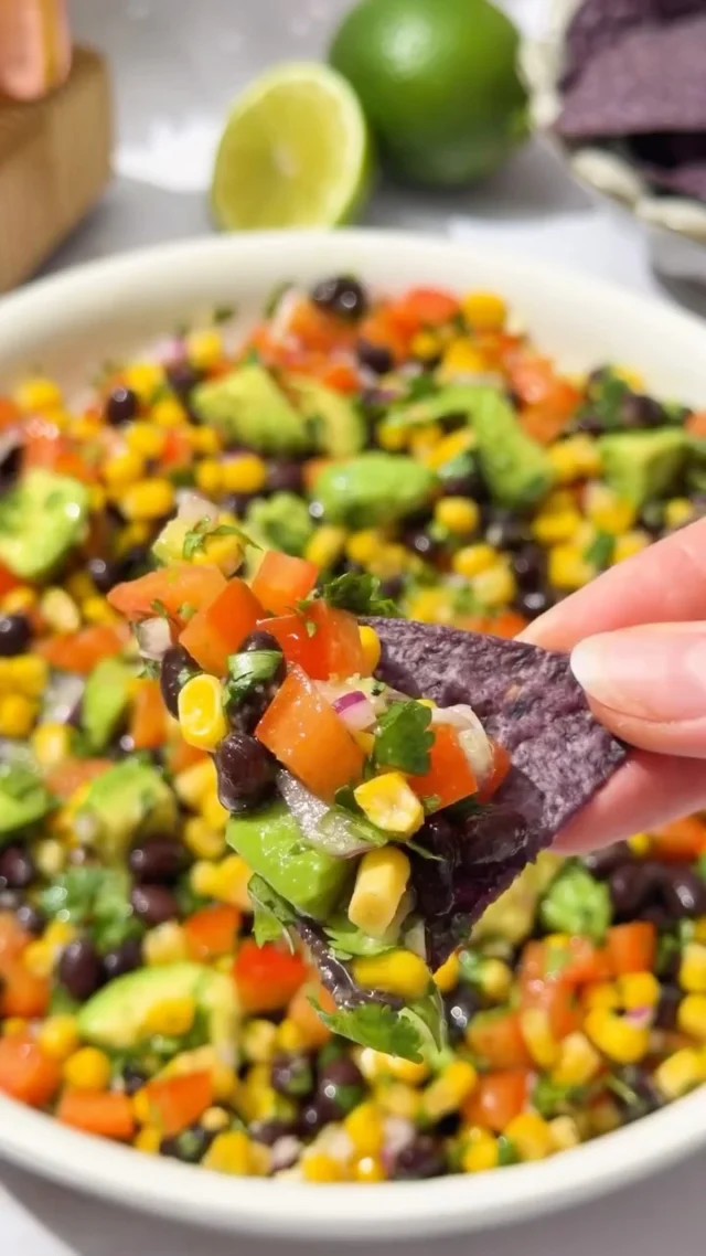10-Minute Black Bean & Corn Salad. I’m back with another from my series: Salad with Substance!🌱💪 Reply “CORN” and I’ll send you the recipe. Don’t miss out on the salad of the summer. 

#blackbeans #vegansalad #plantbasedrecipes #cornsalad #twospoons