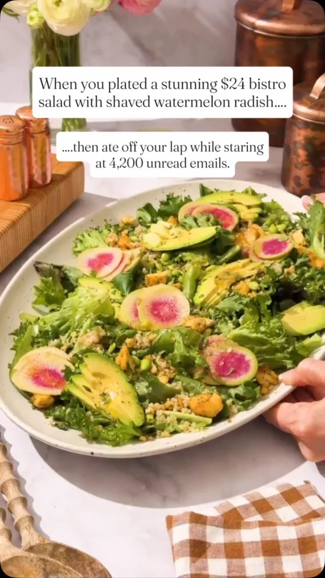 At least my priorities are delicious. 🥗📲 Comment “RECIPE” for the “Avoid My Inbox Salad.”

https://www.twospoons.ca/spring-mix-salad-with-lemon-baked-tofu/

#wholefoodplantbased #wfpb #saladsofinstagram #gourmetathome #saladlover